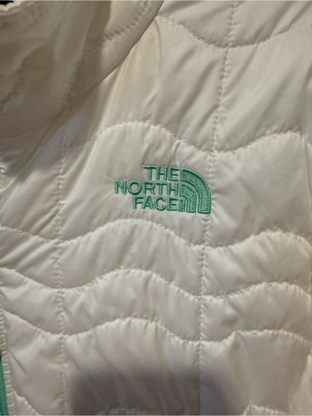 The North Face White Jacket with Mint Logo - Picture 2 of 9